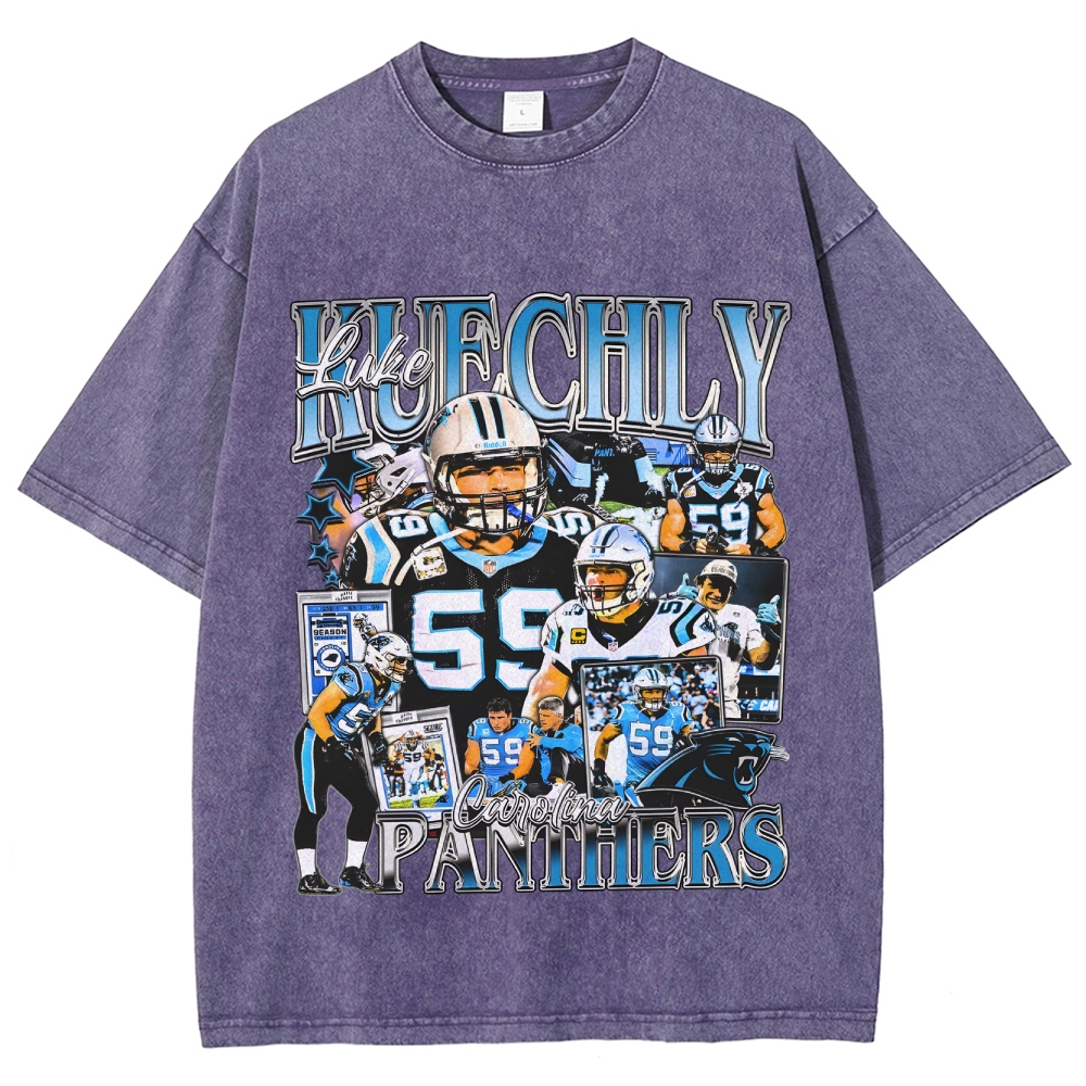 Unisex-Adult Ultra Cotton Washed T-Shirt Graphic LUKE KUECHLY TEE