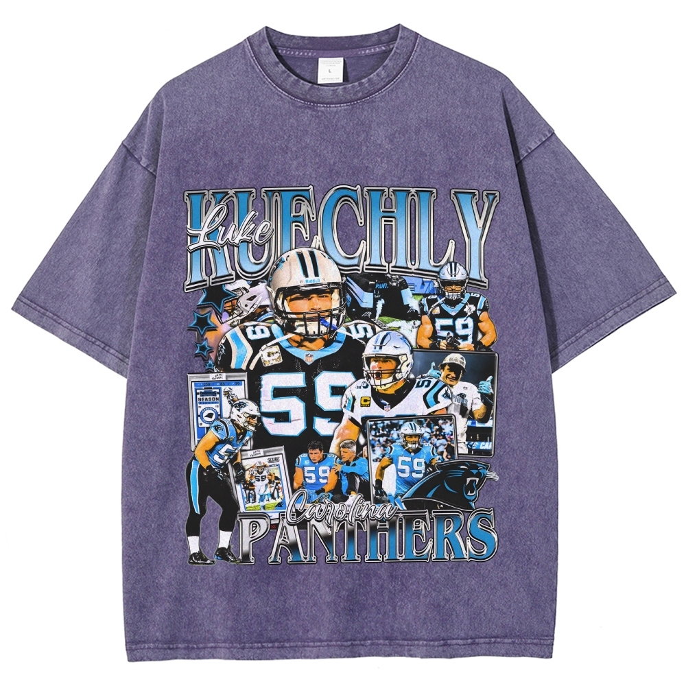 Unisex-Adult Ultra Cotton Washed T-Shirt Graphic LUKE KUECHLY TEE