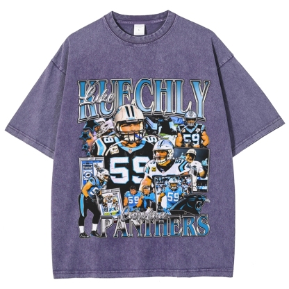 Unisex-Adult Ultra Cotton Washed T-Shirt Graphic LUKE KUECHLY TEE