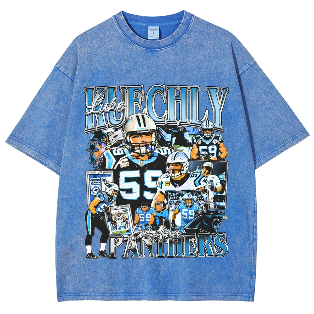 Unisex-Adult Ultra Cotton Washed T-Shirt Graphic LUKE KUECHLY TEE