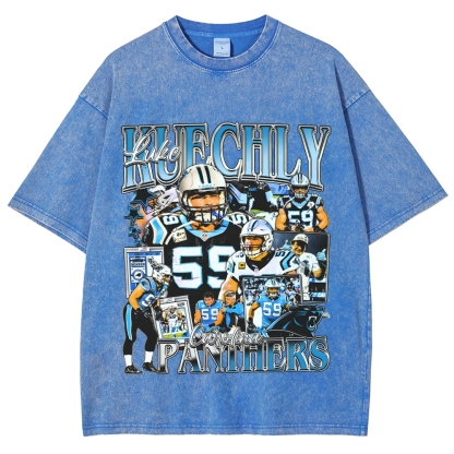 Unisex-Adult Ultra Cotton Washed T-Shirt Graphic LUKE KUECHLY TEE