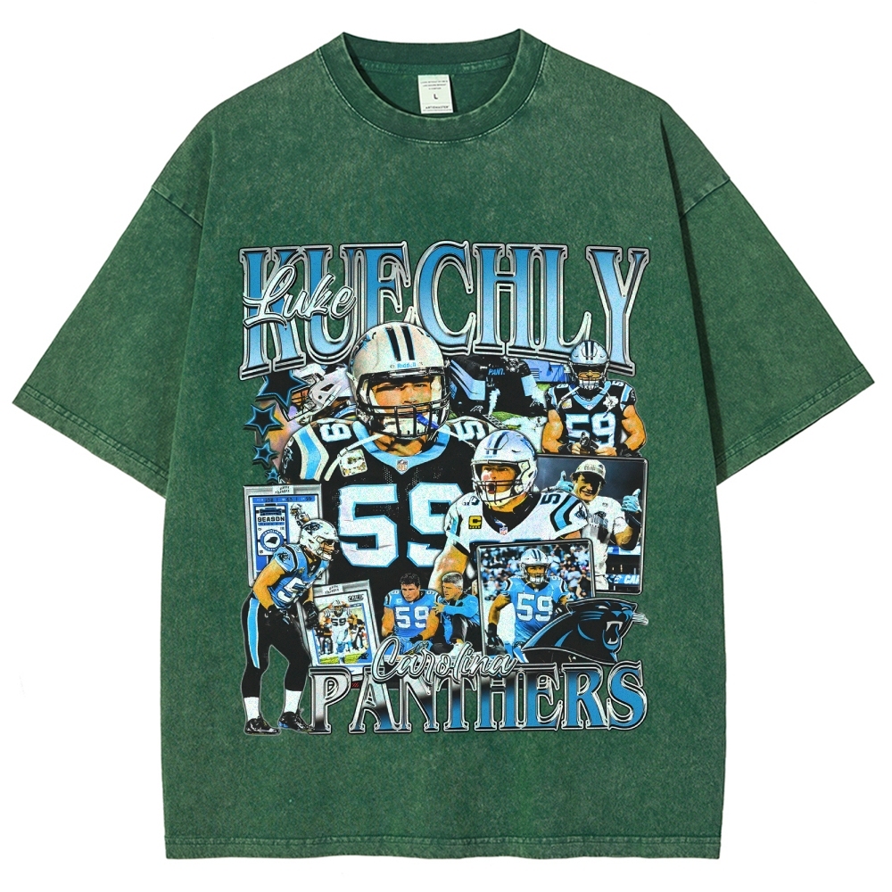 Unisex-Adult Ultra Cotton Washed T-Shirt Graphic LUKE KUECHLY TEE