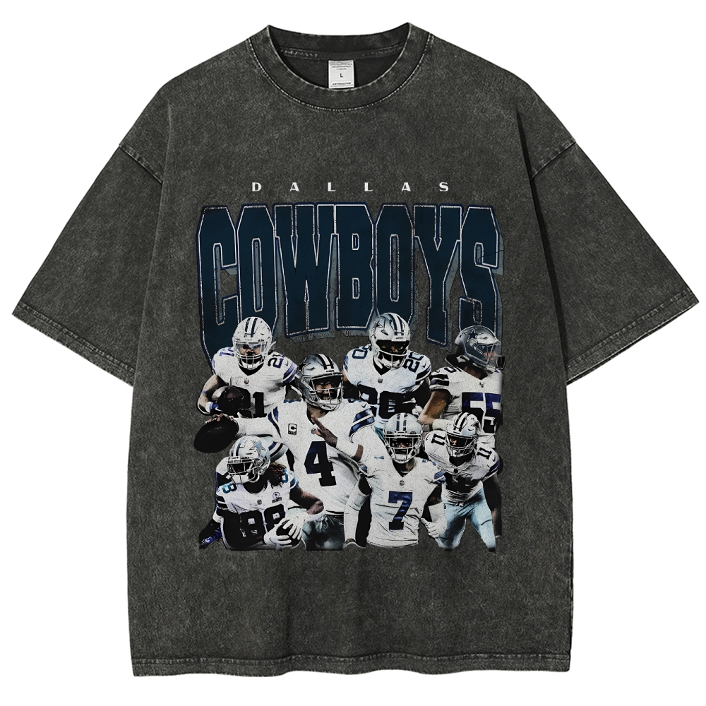 Vintage Style Unisex-Adult Oversized Washed Cotton T-Shirt Graphic 2022 COWBOYS TEE