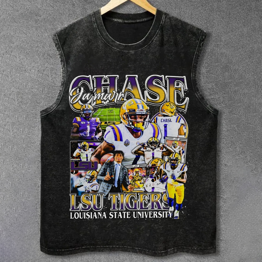 JAMARR CHASE - LSU UNISEX VINTAGE WASHED TANK