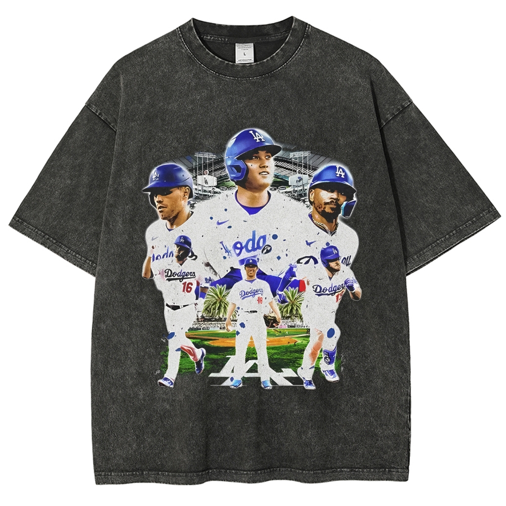 Unisex-Adult Ultra Cotton Washed T-Shirt Graphic  2024 DODGERS TEE