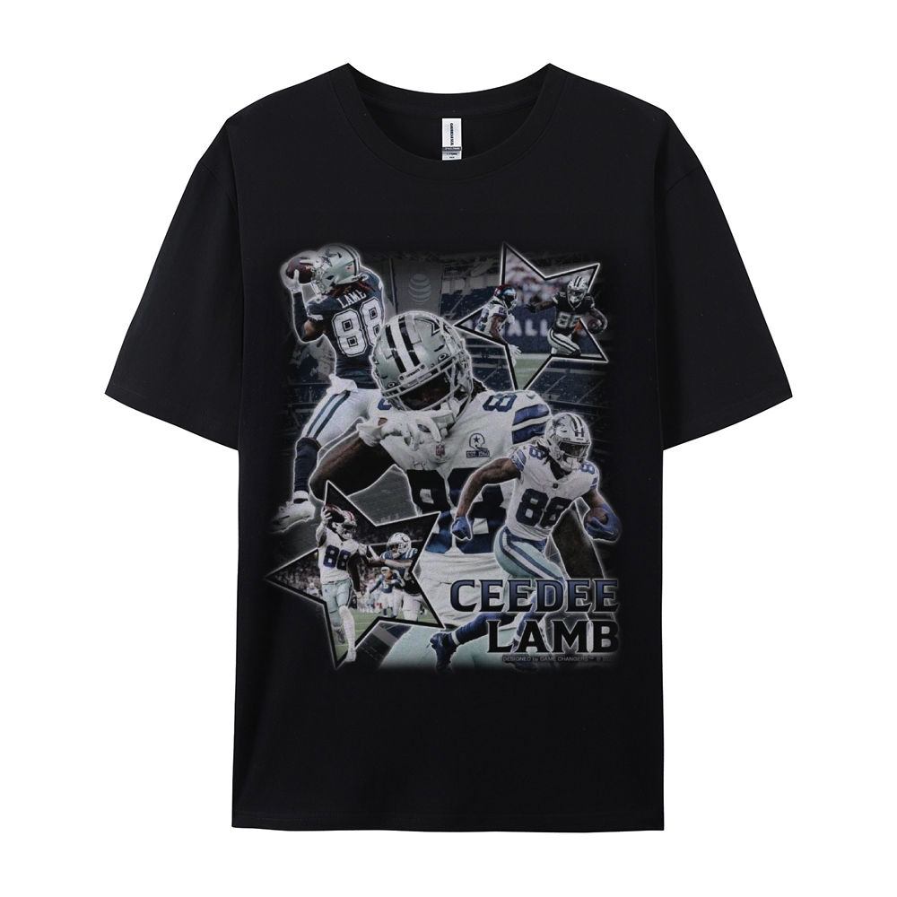 Classic Style Unisex-Adult Oversized Pure Cotton T-Shirt Graphic CEEDEE LAMB TEE