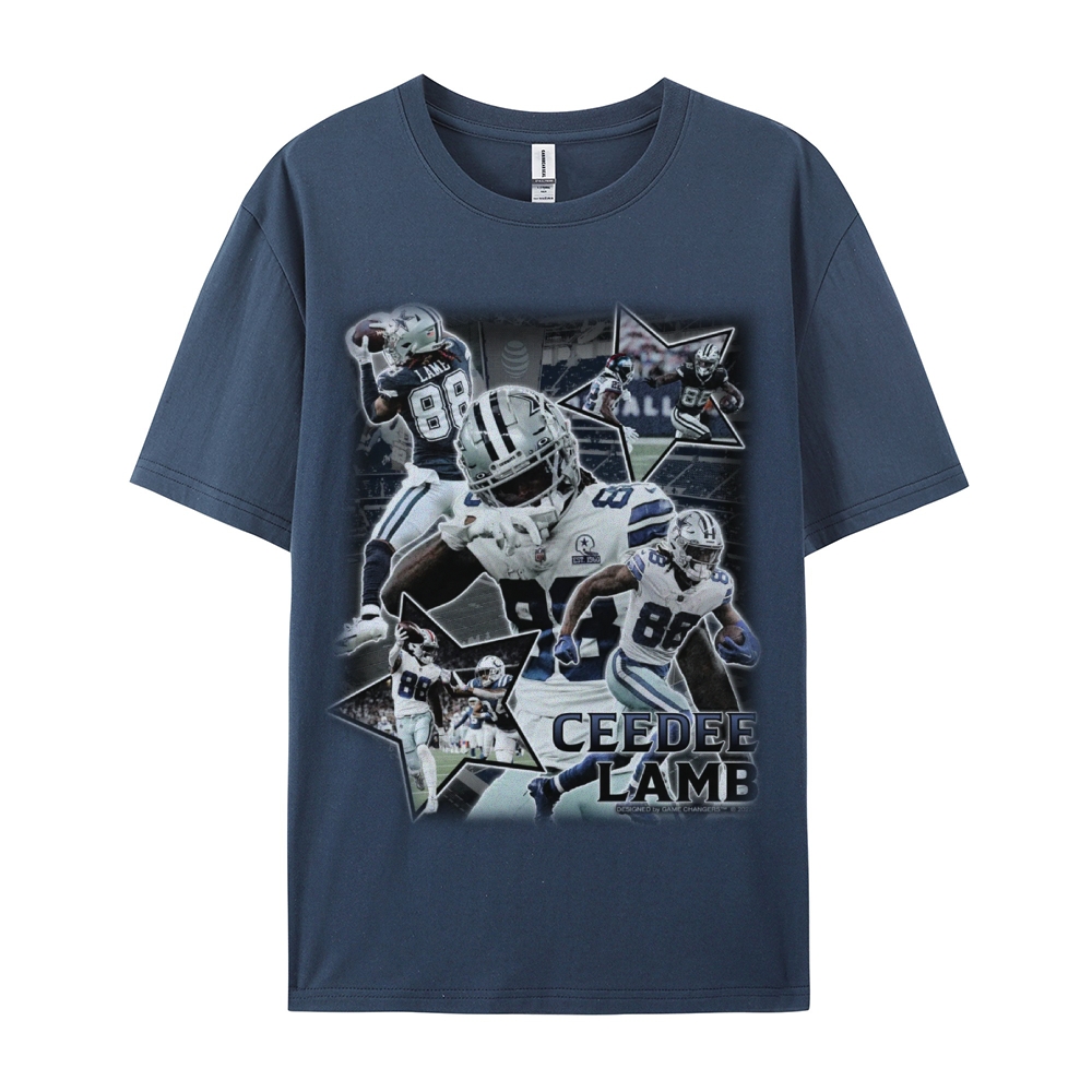 Classic Style Unisex-Adult Oversized Pure Cotton T-Shirt Graphic CEEDEE LAMB TEE