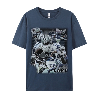 Classic Style Unisex-Adult Oversized Pure Cotton T-Shirt Graphic CEEDEE LAMB TEE