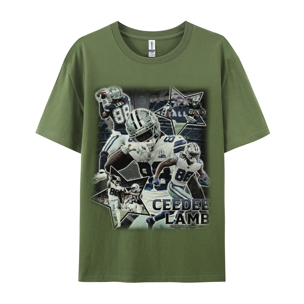 Classic Style Unisex-Adult Oversized Pure Cotton T-Shirt Graphic CEEDEE LAMB TEE