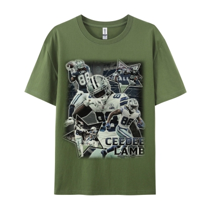 Classic Style Unisex-Adult Oversized Pure Cotton T-Shirt Graphic CEEDEE LAMB TEE