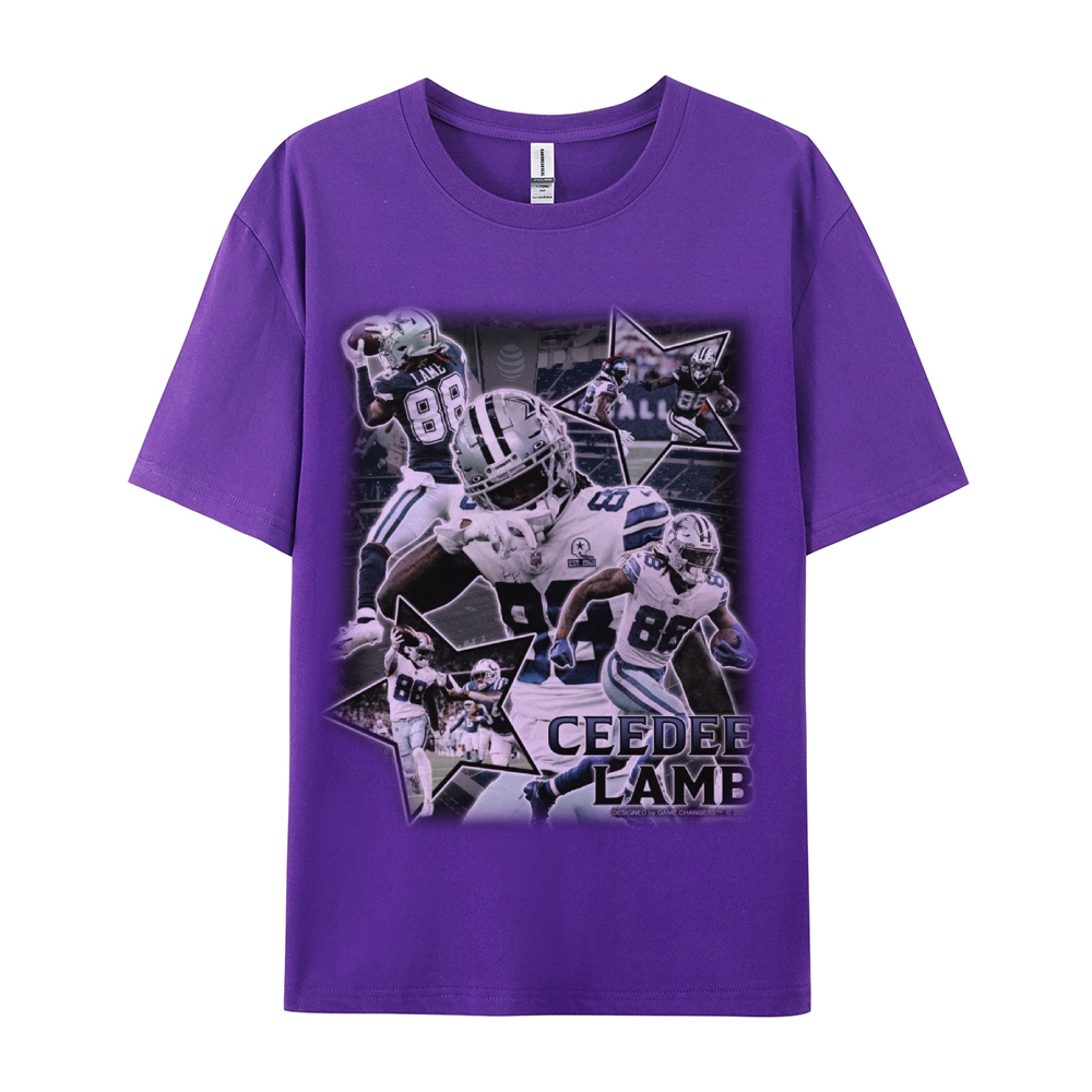 Classic Style Unisex-Adult Oversized Pure Cotton T-Shirt Graphic CEEDEE LAMB TEE