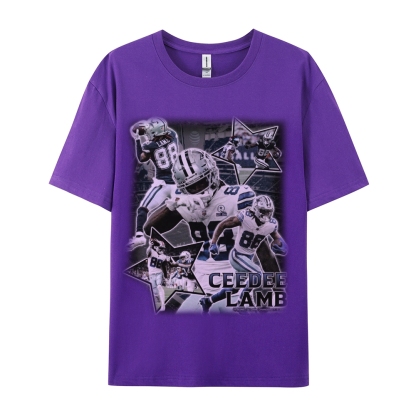 Classic Style Unisex-Adult Oversized Pure Cotton T-Shirt Graphic CEEDEE LAMB TEE