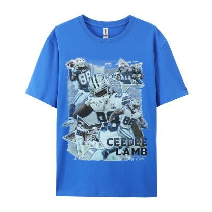 Classic Style Unisex-Adult Oversized Pure Cotton T-Shirt Graphic CEEDEE LAMB TEE