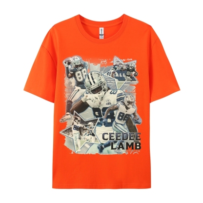 Classic Style Unisex-Adult Oversized Pure Cotton T-Shirt Graphic CEEDEE LAMB TEE