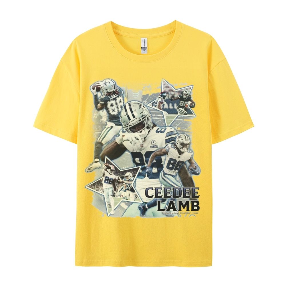 Classic Style Unisex-Adult Oversized Pure Cotton T-Shirt Graphic CEEDEE LAMB TEE