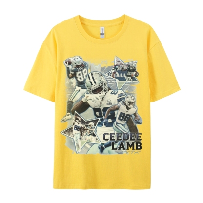 Classic Style Unisex-Adult Oversized Pure Cotton T-Shirt Graphic CEEDEE LAMB TEE