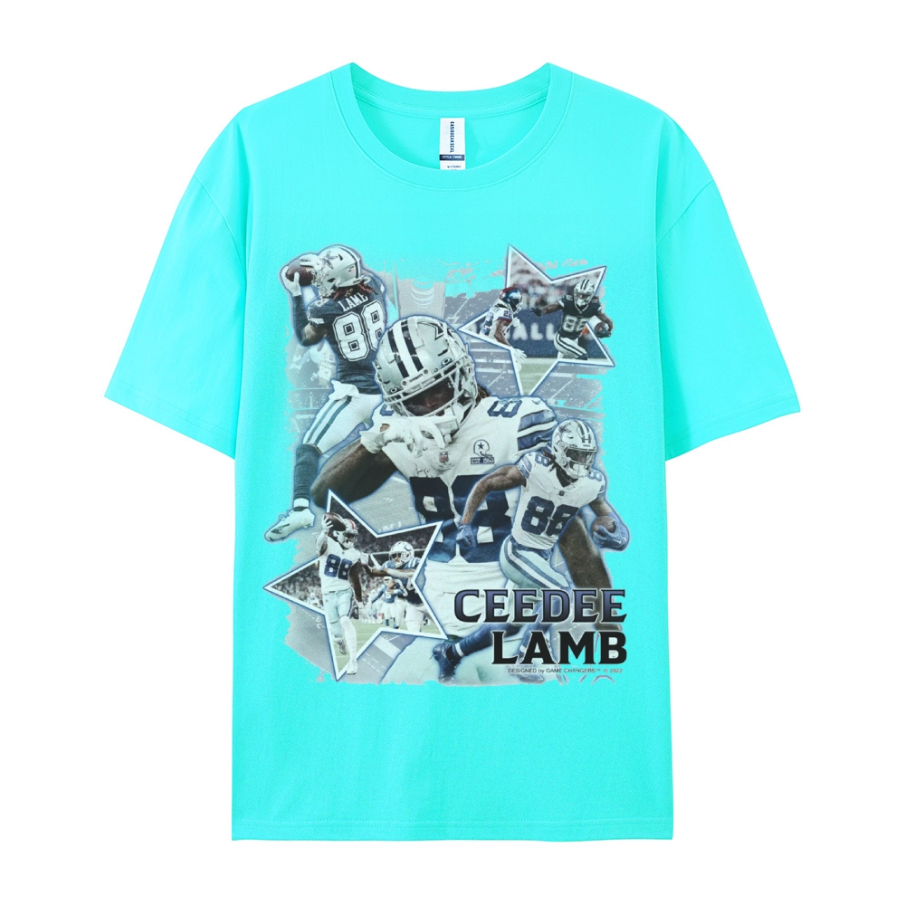 Classic Style Unisex-Adult Oversized Pure Cotton T-Shirt Graphic CEEDEE LAMB TEE