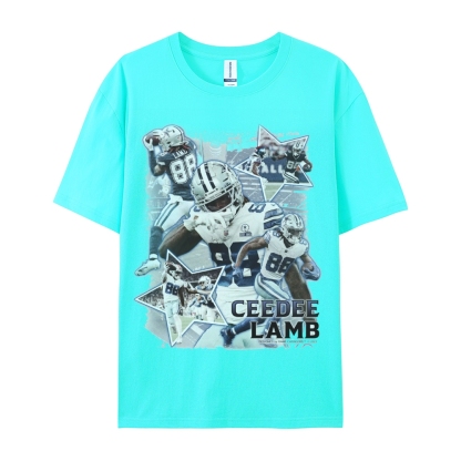 Classic Style Unisex-Adult Oversized Pure Cotton T-Shirt Graphic CEEDEE LAMB TEE