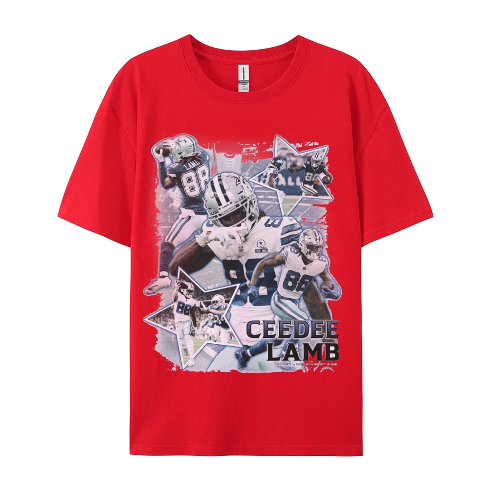 Classic Style Unisex-Adult Oversized Pure Cotton T-Shirt Graphic CEEDEE LAMB TEE