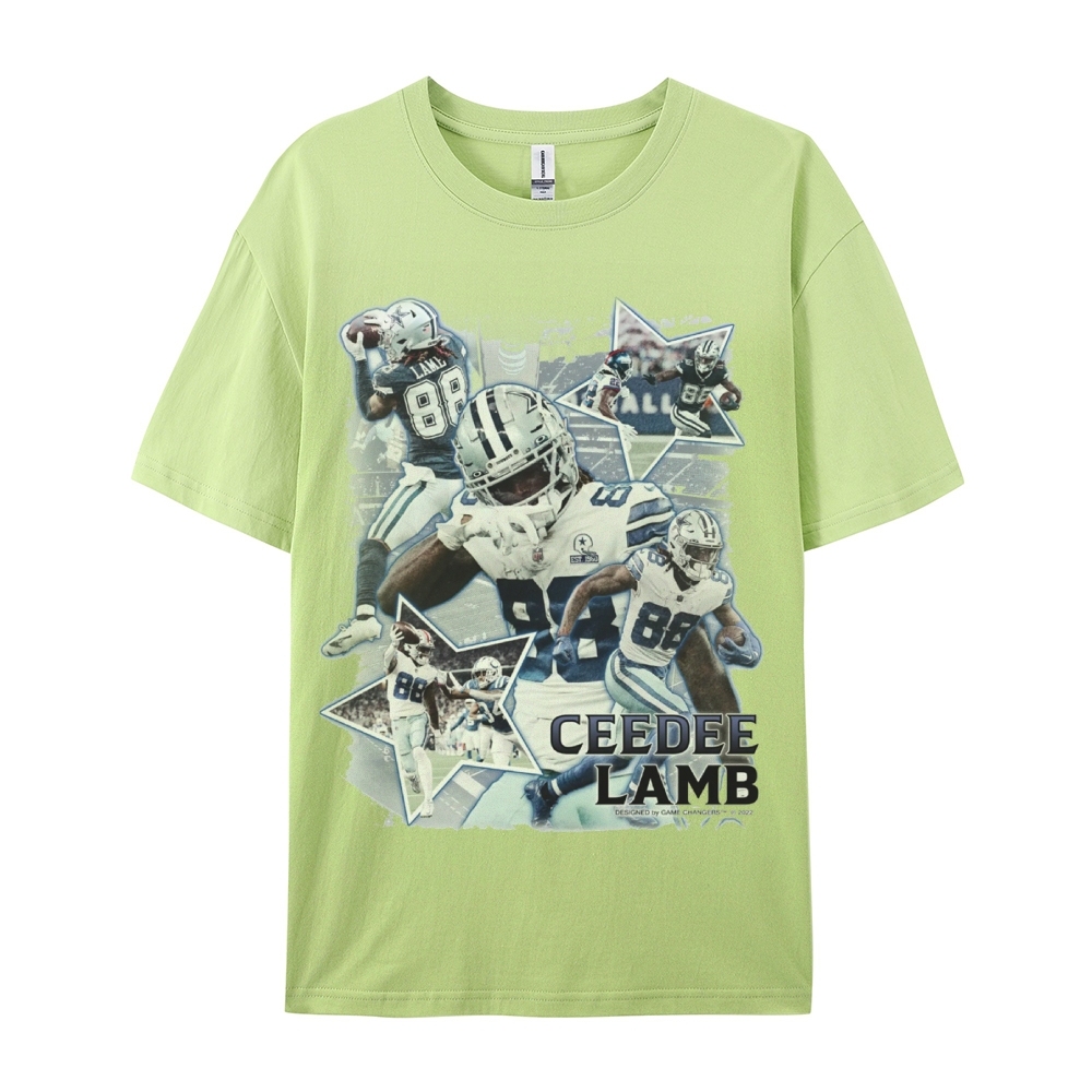 Classic Style Unisex-Adult Oversized Pure Cotton T-Shirt Graphic CEEDEE LAMB TEE