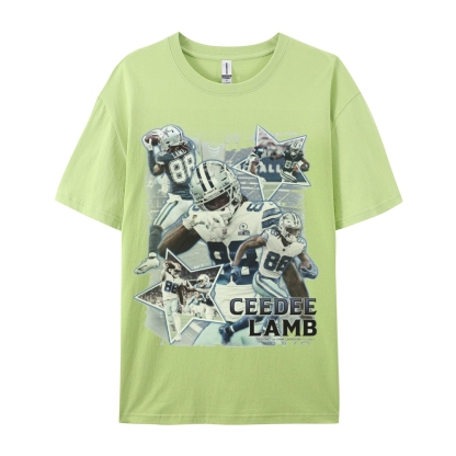 Classic Style Unisex-Adult Oversized Pure Cotton T-Shirt Graphic CEEDEE LAMB TEE