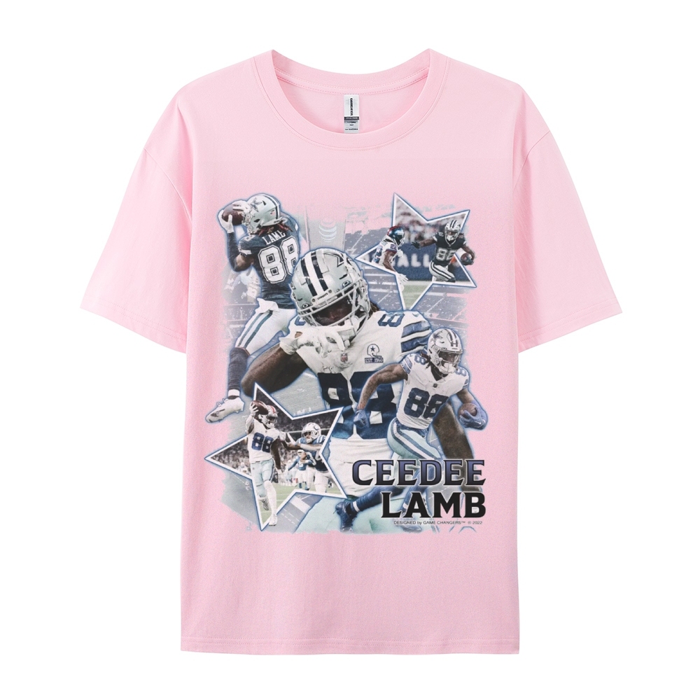 Classic Style Unisex-Adult Oversized Pure Cotton T-Shirt Graphic CEEDEE LAMB TEE