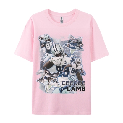 Classic Style Unisex-Adult Oversized Pure Cotton T-Shirt Graphic CEEDEE LAMB TEE