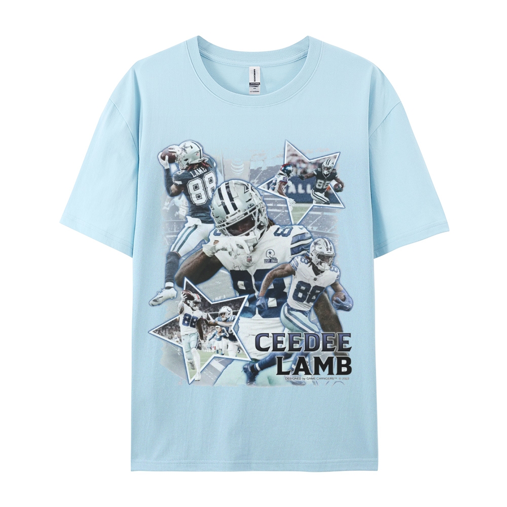 Classic Style Unisex-Adult Oversized Pure Cotton T-Shirt Graphic CEEDEE LAMB TEE