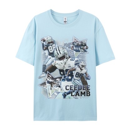 Classic Style Unisex-Adult Oversized Pure Cotton T-Shirt Graphic CEEDEE LAMB TEE