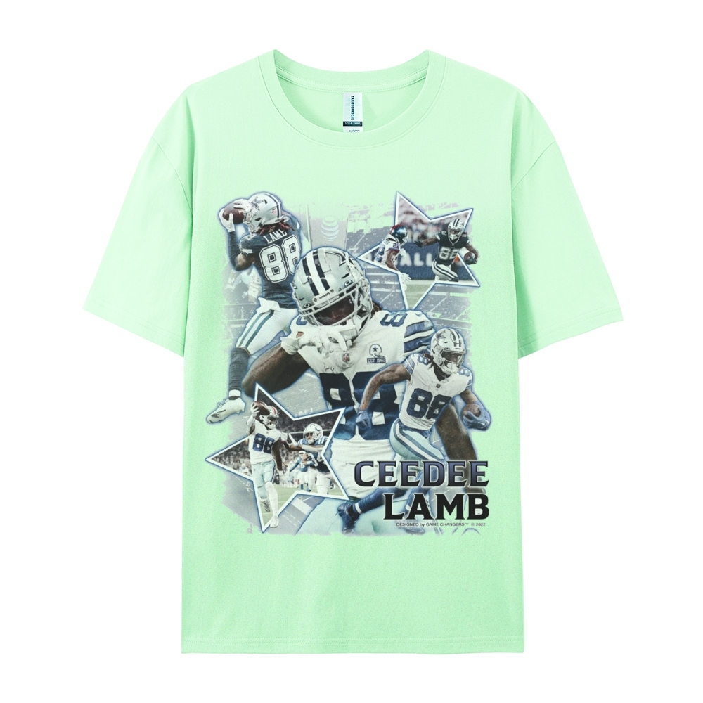 Classic Style Unisex-Adult Oversized Pure Cotton T-Shirt Graphic CEEDEE LAMB TEE