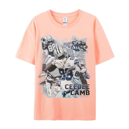 Classic Style Unisex-Adult Oversized Pure Cotton T-Shirt Graphic CEEDEE LAMB TEE