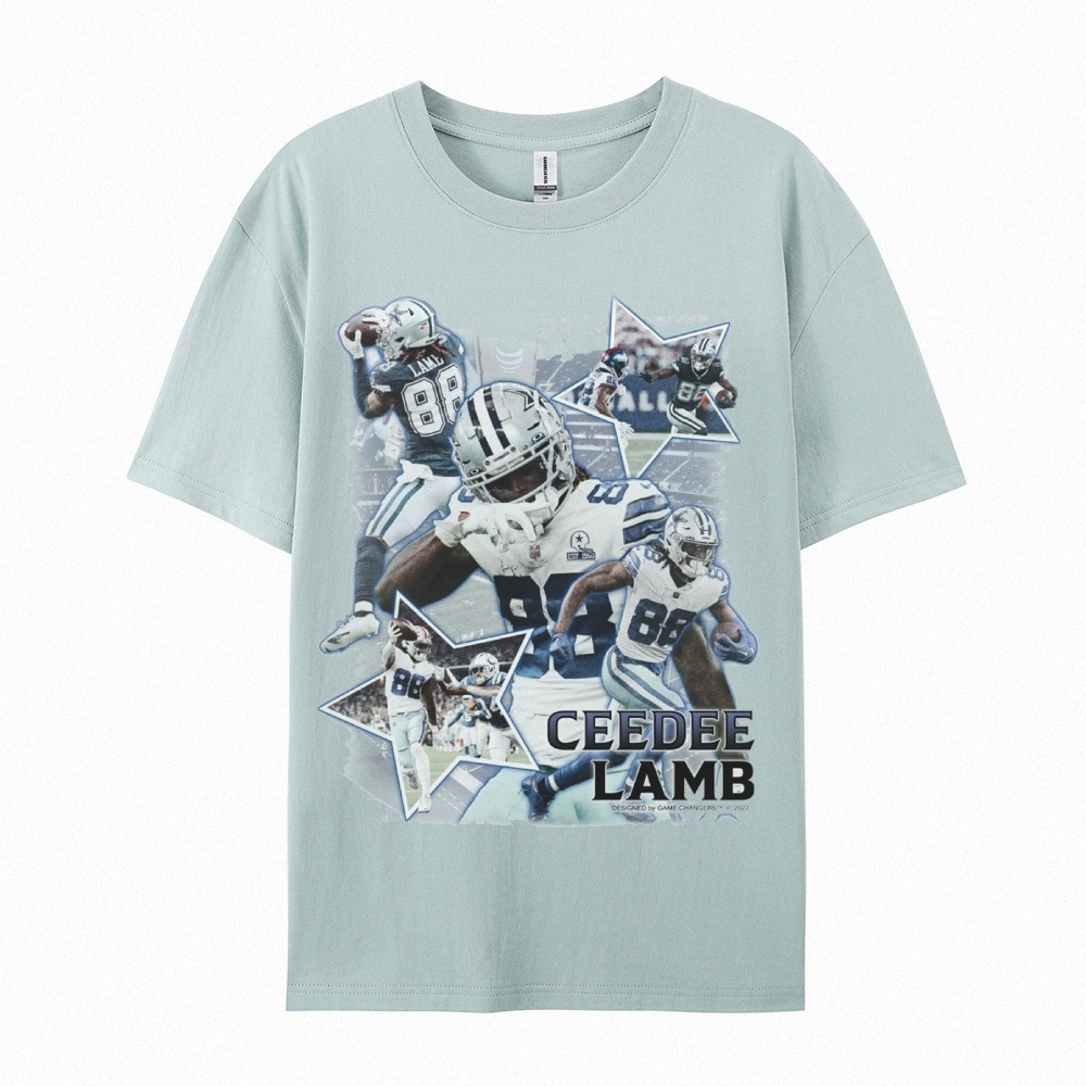 Classic Style Unisex-Adult Oversized Pure Cotton T-Shirt Graphic CEEDEE LAMB TEE