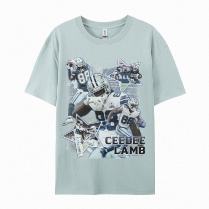 Classic Style Unisex-Adult Oversized Pure Cotton T-Shirt Graphic CEEDEE LAMB TEE
