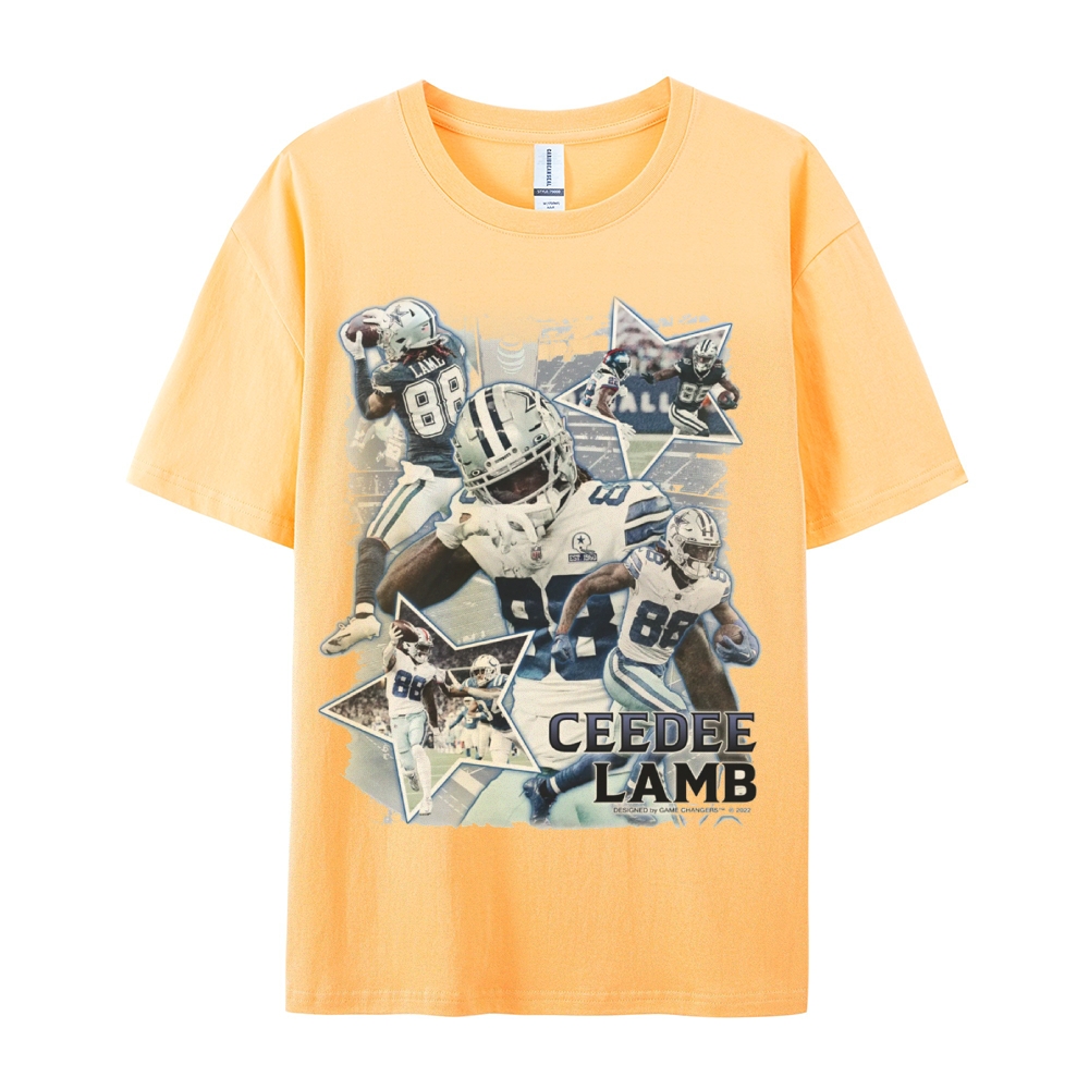 Classic Style Unisex-Adult Oversized Pure Cotton T-Shirt Graphic CEEDEE LAMB TEE
