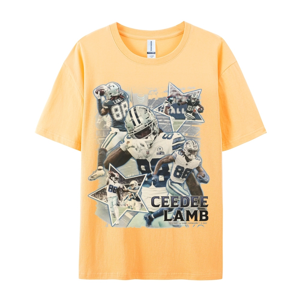 Classic Style Unisex-Adult Oversized Pure Cotton T-Shirt Graphic CEEDEE LAMB TEE