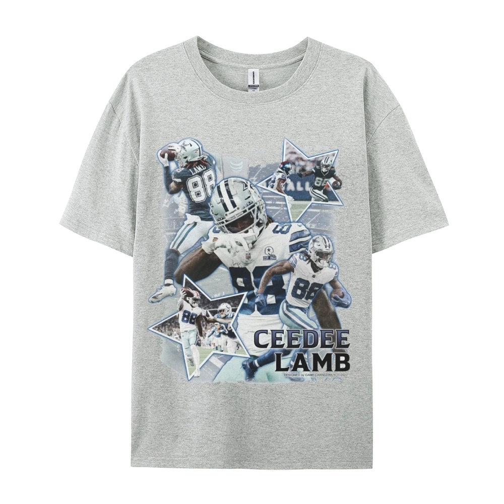 Classic Style Unisex-Adult Oversized Pure Cotton T-Shirt Graphic CEEDEE LAMB TEE