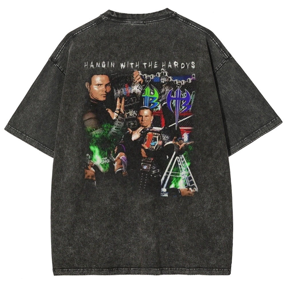 Unisex-Adult Ultra Cotton Washed T-Shirt Graphic HARDY BOYZ V4 TEE