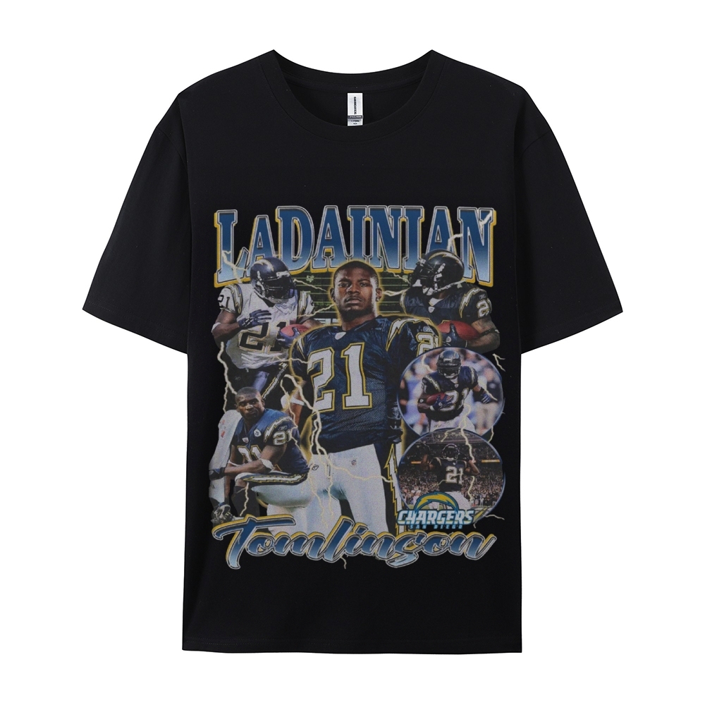 Classic Style Unisex-Adult Oversized Pure Cotton T-Shirt Graphic LADAI