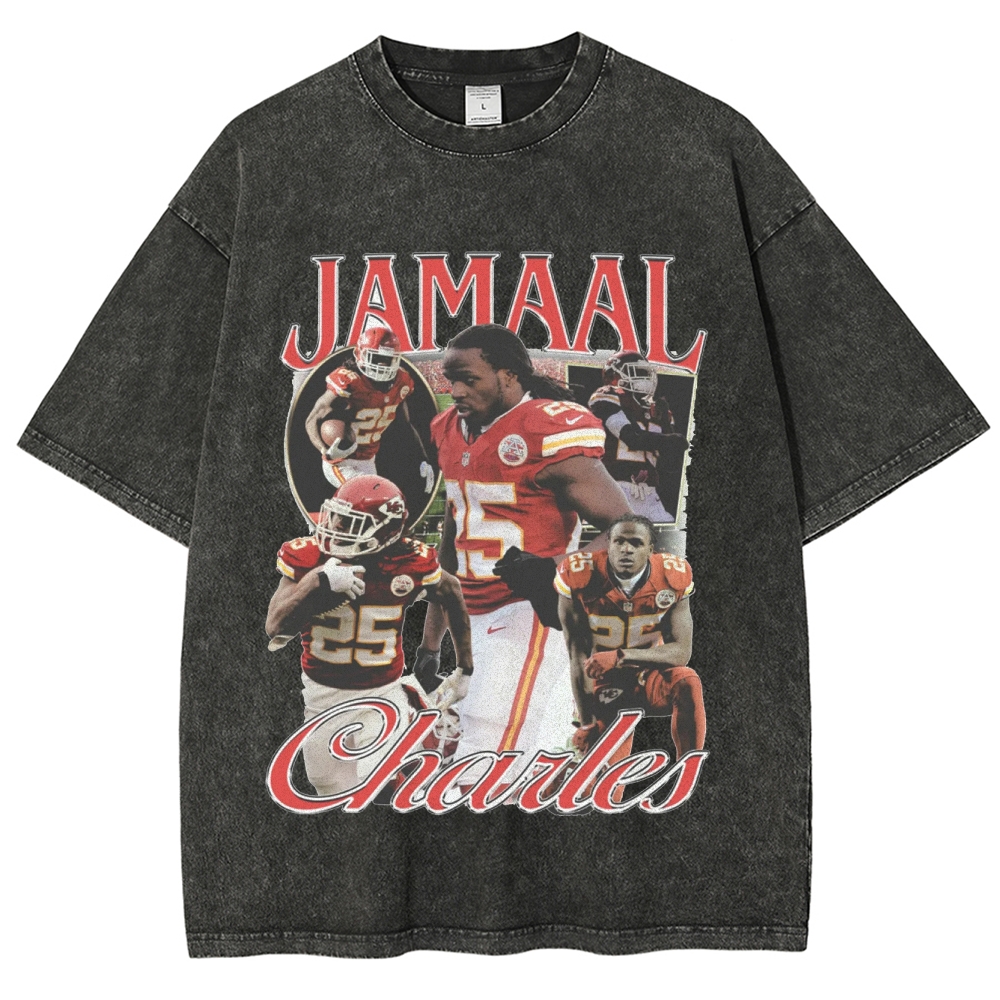Unisex-Adult Ultra Cotton Washed T-Shirt Graphic JAMAAL CHARLES TEE