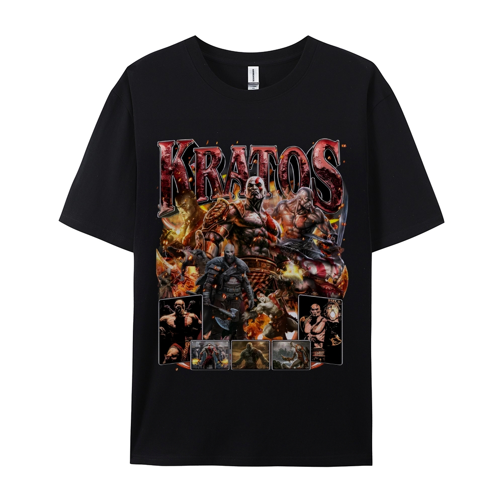 Unisex-Adult Ultra Cotton Washed T-Shirt Graphic Kratos God Of War
