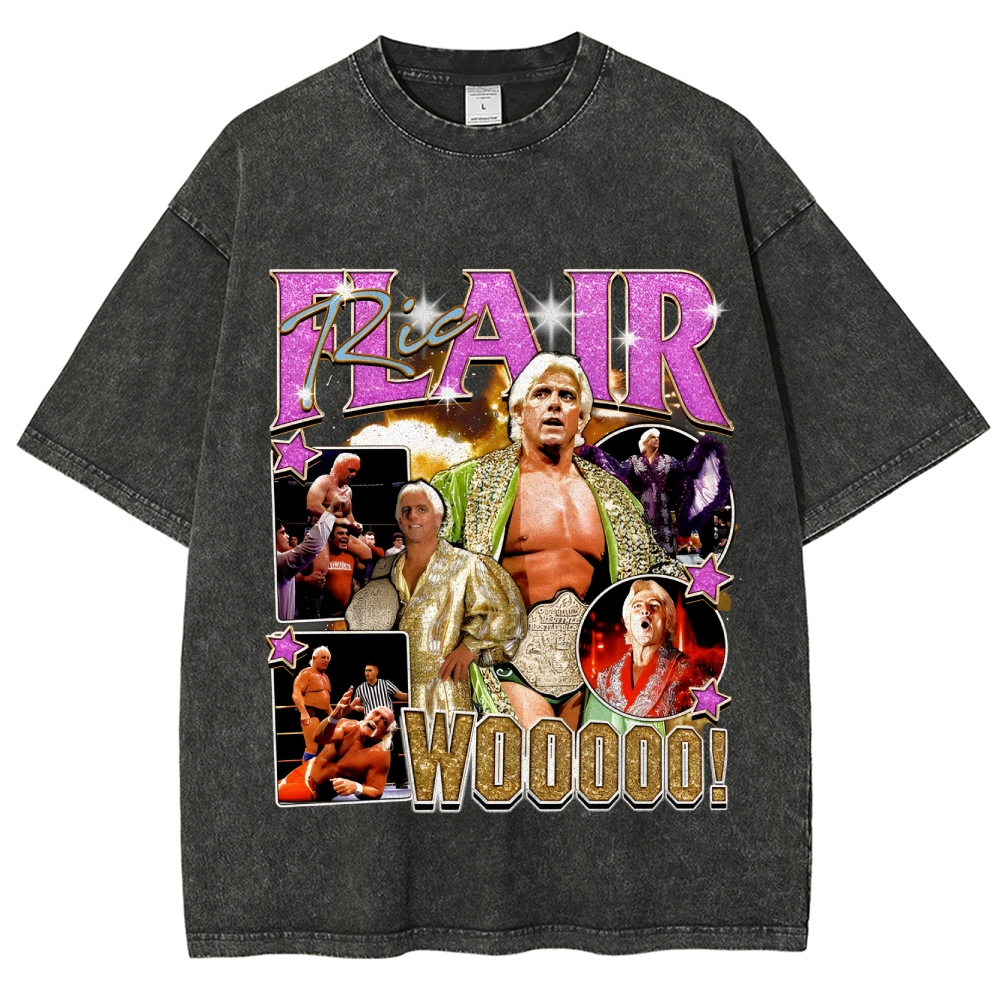 Unisex-Adult Ultra Cotton Washed T-Shirt Graphic Ric Flair