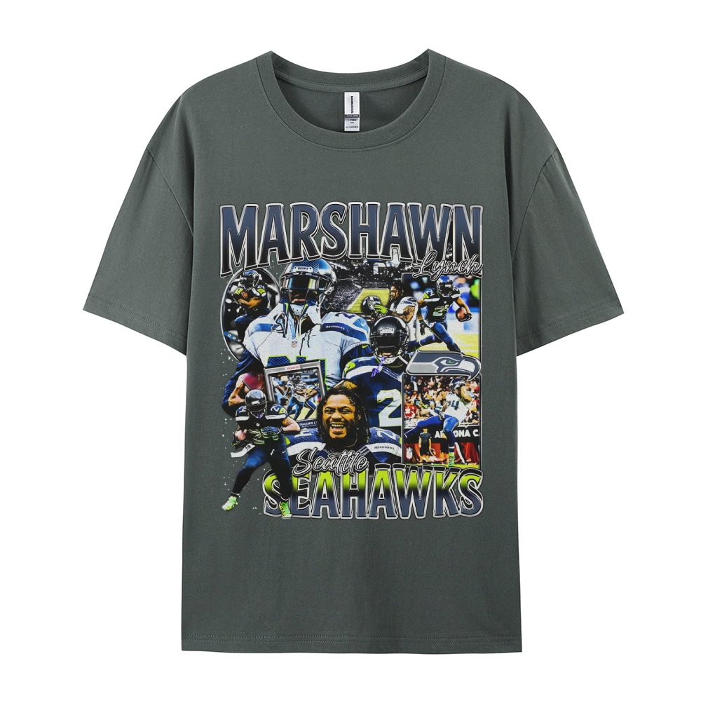 Unisex-Adult Ultra Cotton  T-Shirt Graphic MARSHAWN LYNCH TEE