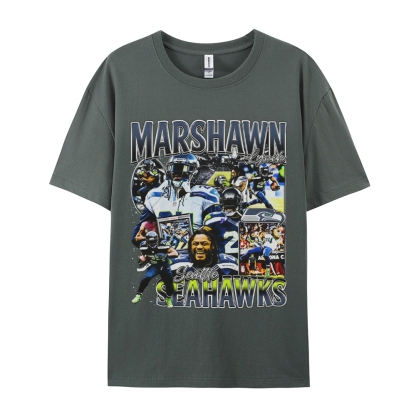 Unisex-Adult Ultra Cotton  T-Shirt Graphic MARSHAWN LYNCH TEE