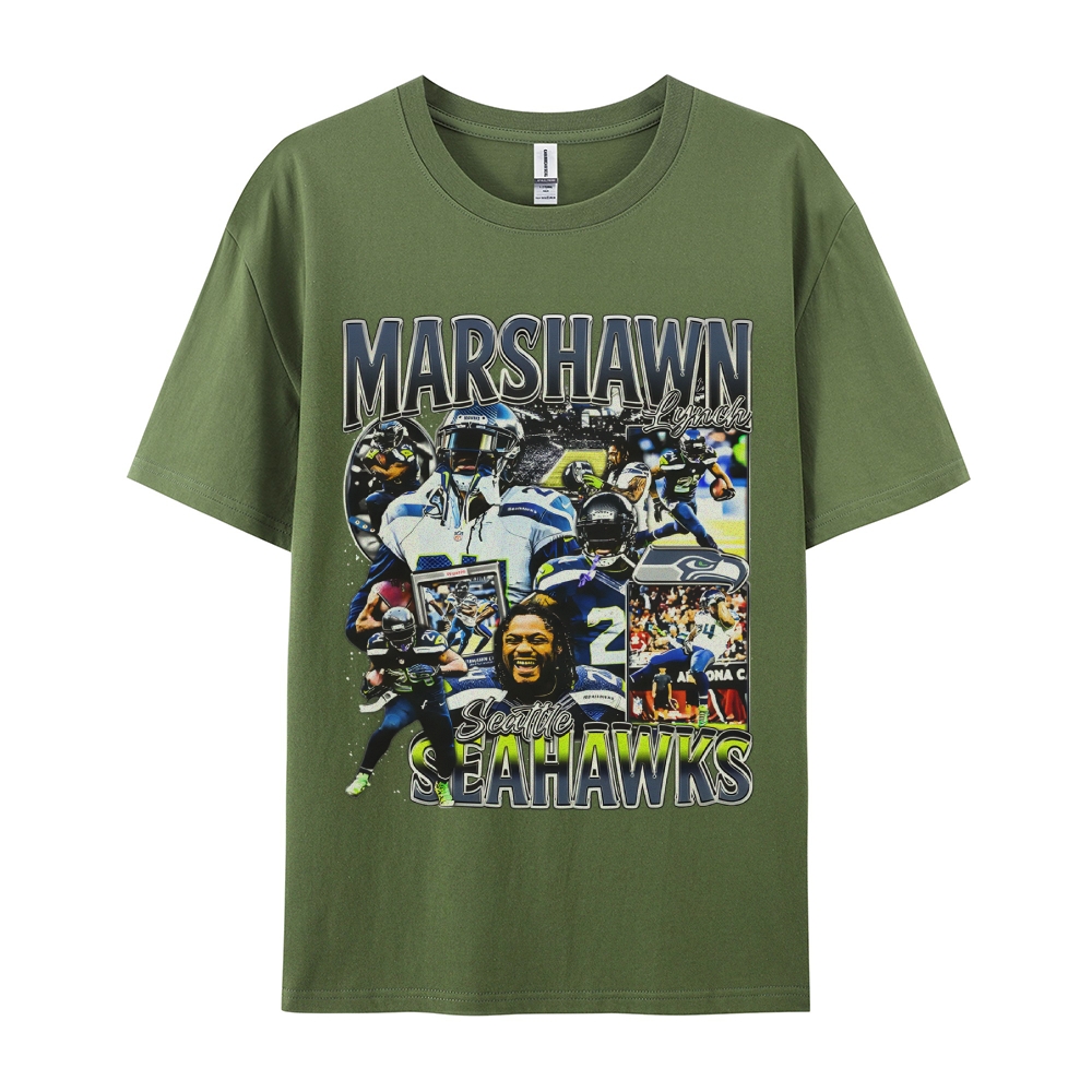 Unisex-Adult Ultra Cotton  T-Shirt Graphic MARSHAWN LYNCH TEE