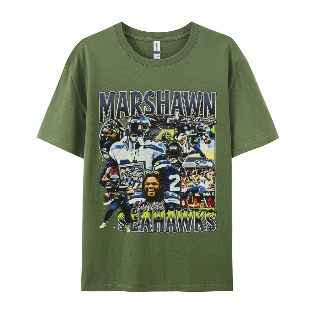 Unisex-Adult Ultra Cotton  T-Shirt Graphic MARSHAWN LYNCH TEE