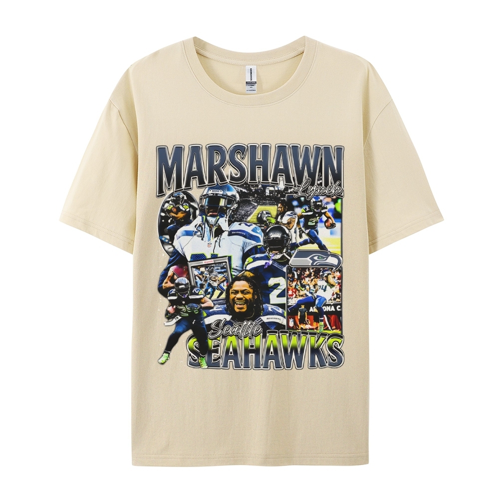 Unisex-Adult Ultra Cotton  T-Shirt Graphic MARSHAWN LYNCH TEE