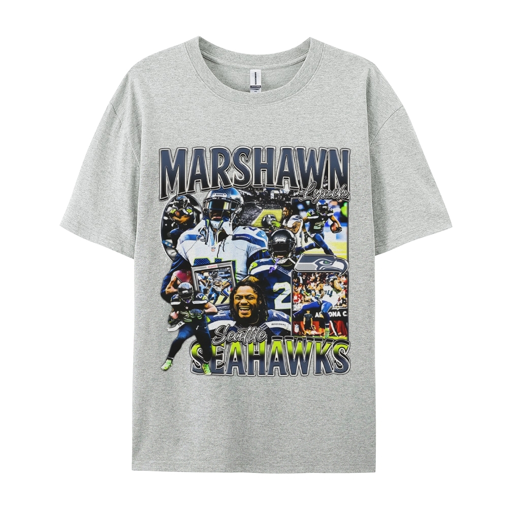 Unisex-Adult Ultra Cotton  T-Shirt Graphic MARSHAWN LYNCH TEE
