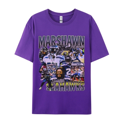 Unisex-Adult Ultra Cotton  T-Shirt Graphic MARSHAWN LYNCH TEE