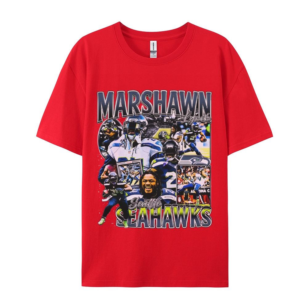 Unisex-Adult Ultra Cotton  T-Shirt Graphic MARSHAWN LYNCH TEE