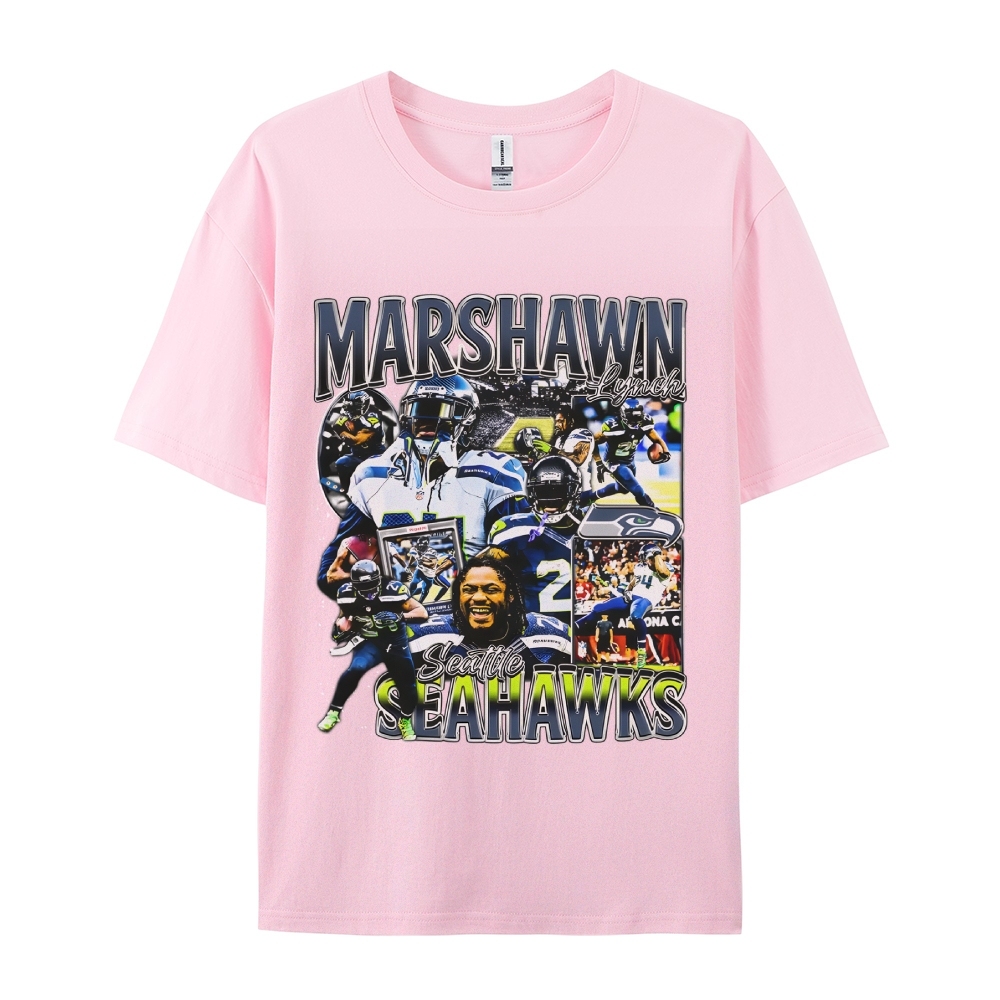Unisex-Adult Ultra Cotton  T-Shirt Graphic MARSHAWN LYNCH TEE